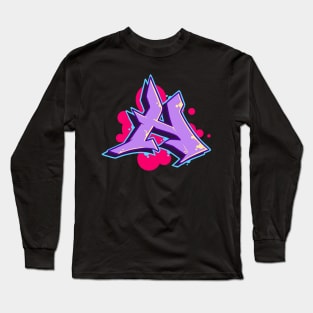 Letter H - Graffiti Street Art Style Long Sleeve T-Shirt